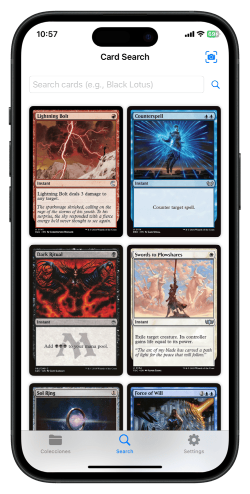 Magic: The Gathering card search in Card Scanner app